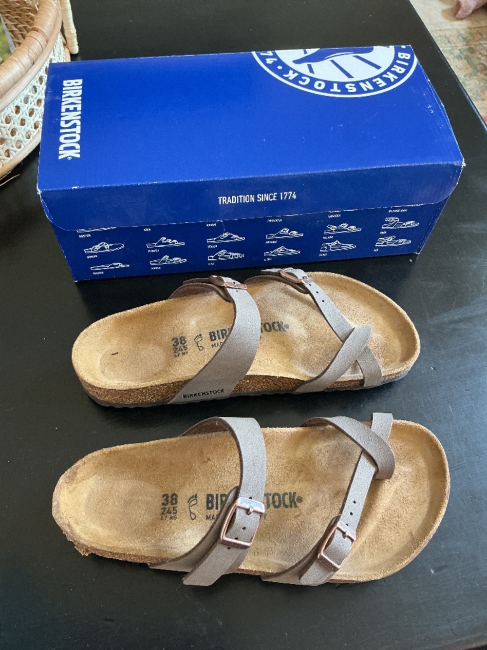 New Birkenstock Mayari Mocca size 38 Regular New with Slight Damage